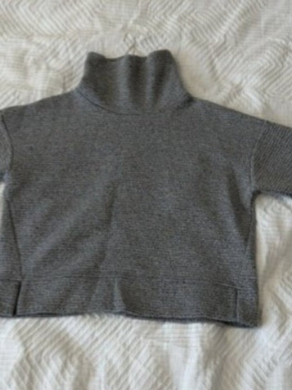 Calia Gray Turtleneck Cropped Sweater | Ribbed Detail | Size Small
